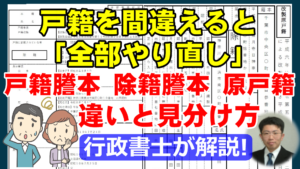 戸籍謄本・除籍謄本・改製原戸籍の違いと見分け方【見本画像付】行政書士が解説