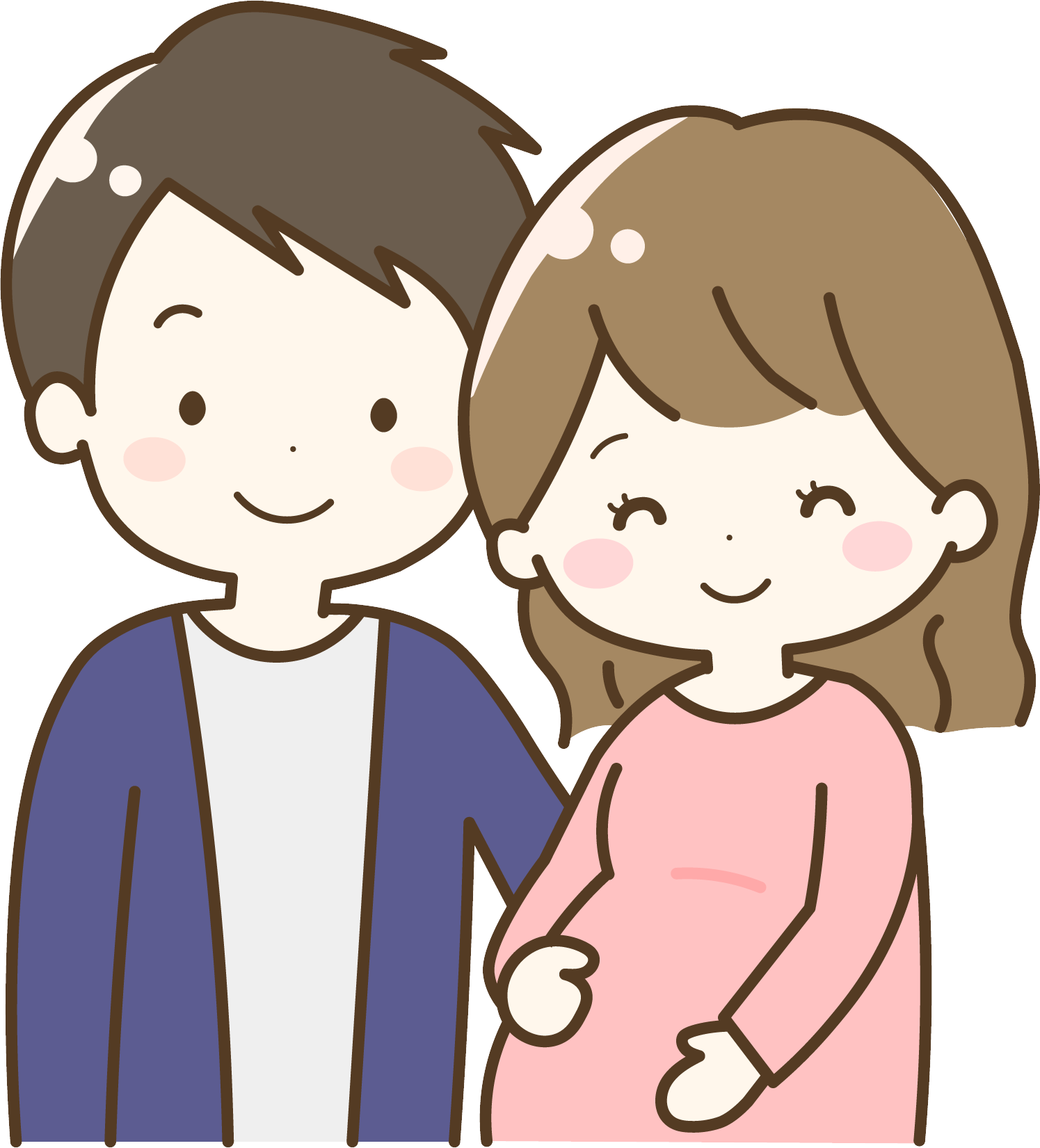 第一順位の相続人とみなされる胎児がいる夫婦のイラスト