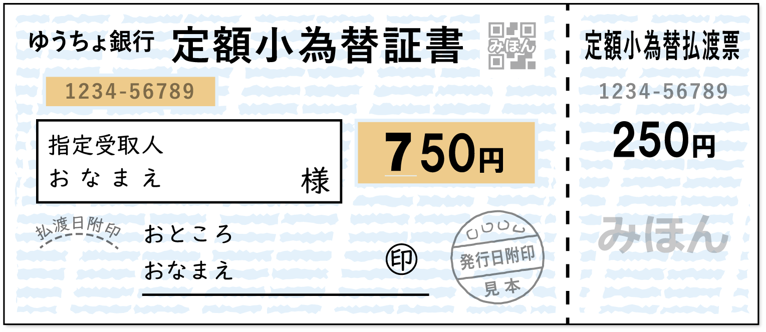 戸籍謄本の郵送取り寄せで役所への手数料支払いに使う定額小為替